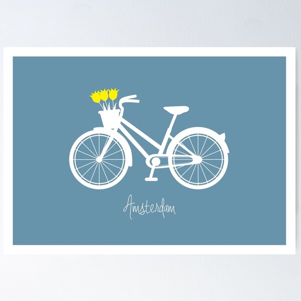 Item preview, Amsterdam - bicycle with tulips designed and sold by Easyposters2.