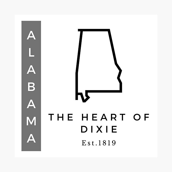 Item preview, Minimalist US State Design - Alabama designed and sold by Gabriella Flores.