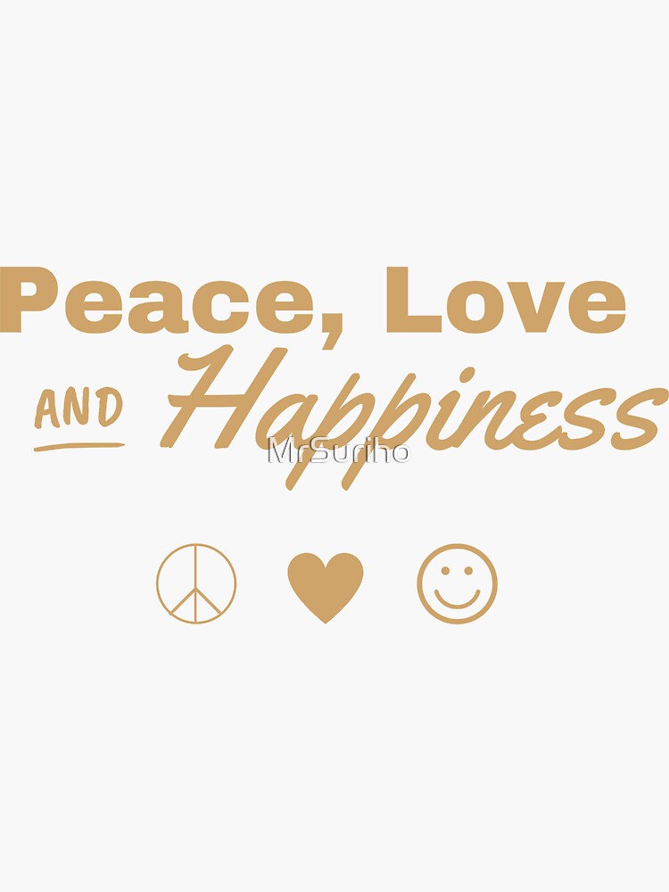 "Peace,Love And happiness, Brown Symbols Bold Typography Christmas 2020