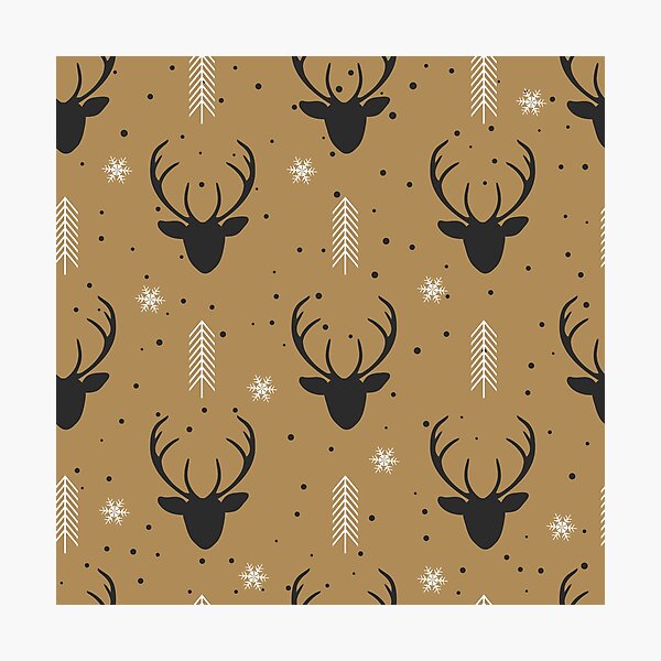 Item preview, Brown Christmas Reindeer Pattern for holiday, cute gift for christmas designed and sold by abdouDrzr.