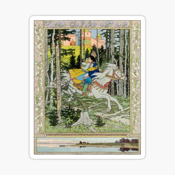 Ivan Tsarevich Steals Marya Morevna Ivan Bilibin Sticker