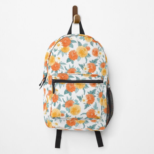 Aperçu de l'œuvre Motif floral Dahlia & Daisy | Aquarelle, Orange, Jaune créée et vendue par KearonAlexandra.