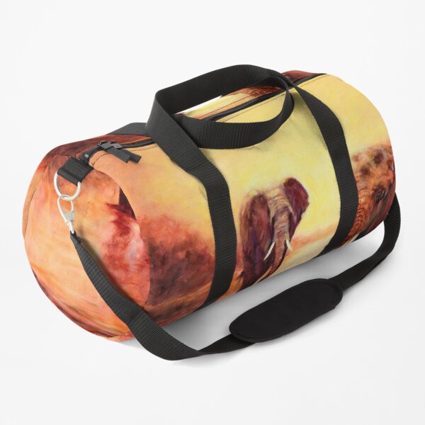 African Elephants at Sunset Duffle Bag