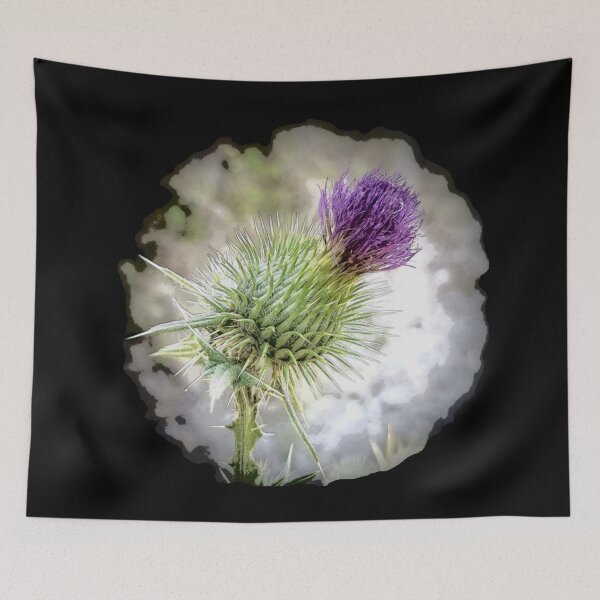 Item preview, Stylized purple thistle flower designed and sold by NatureNature.