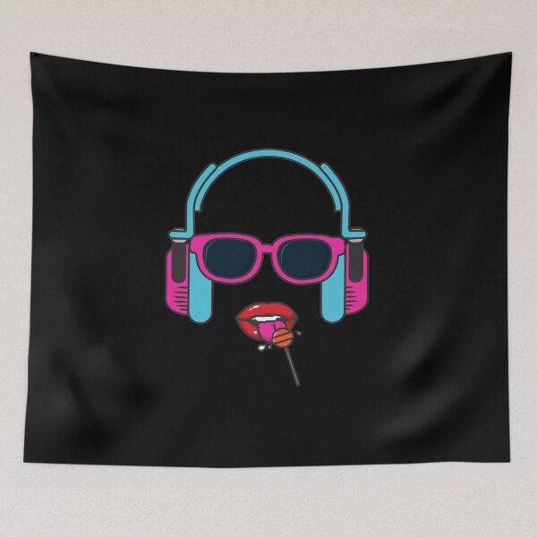 Item preview, sexy mouth sucking a lollipop while listening to music designed and sold by Martin-bivert.
