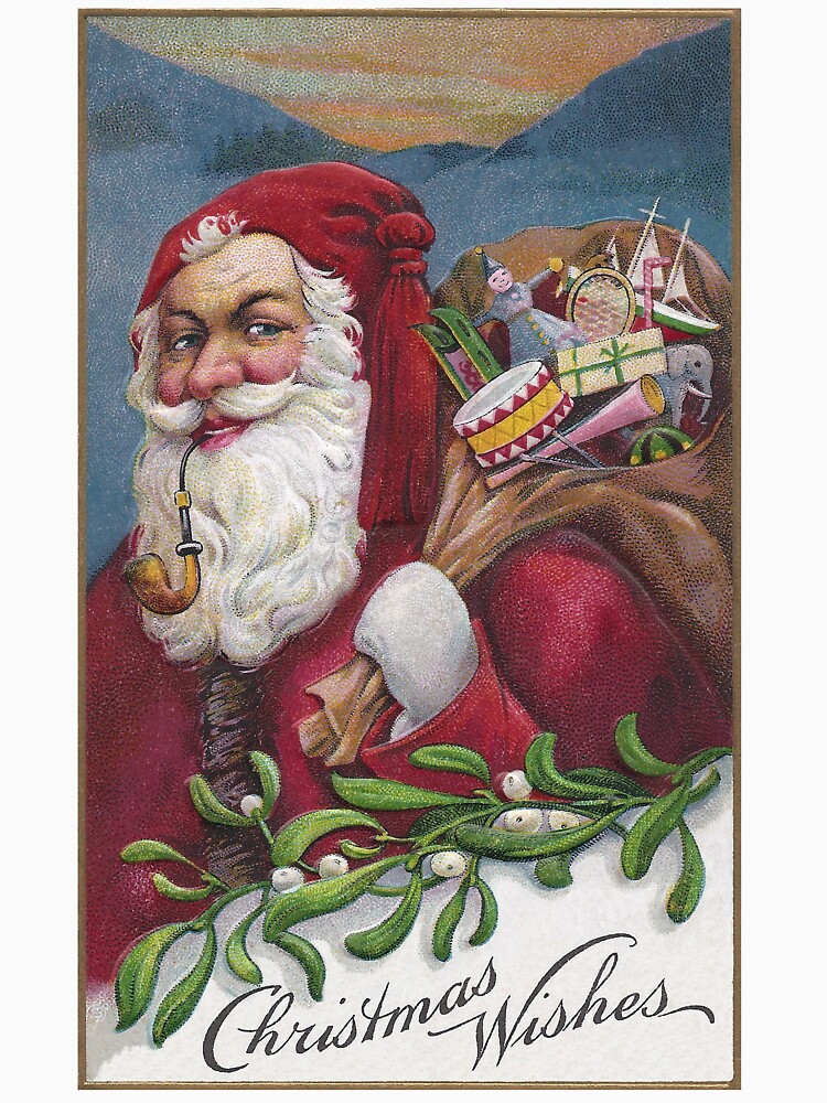 Santa Claus Smoking a Pipe Vintage Hallmark Merry Christmas Pin