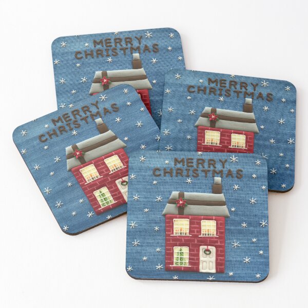 Item preview, Merry Christmas with a red brick house. designed and sold by aiko-p.