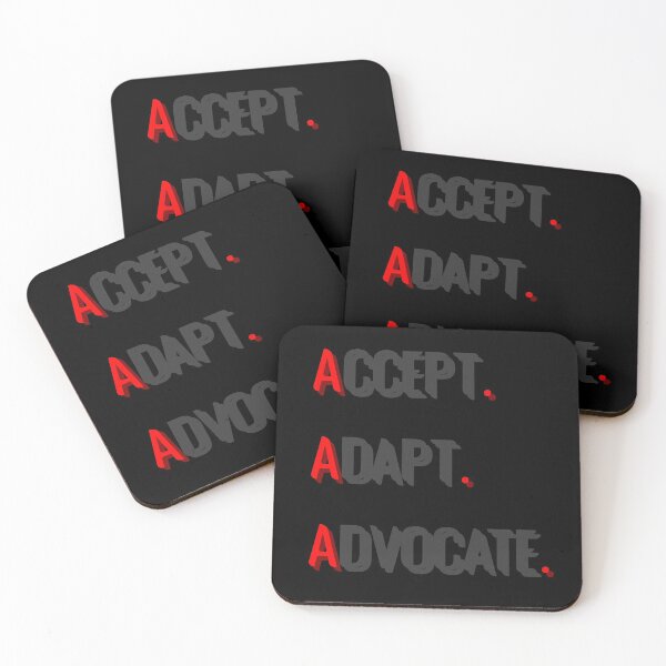 Item preview, Acccept Adapt Advocate grey and red designed and sold by all-quotes.