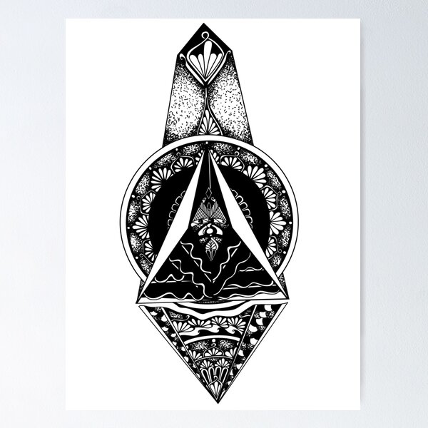 Item preview, Black and White Crystal Mandala Design designed and sold by sagaana.