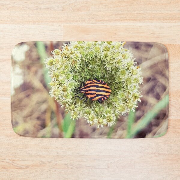 Item preview, Colorful orange and black zebra insect on carrot fruit designed and sold by NatureNature.