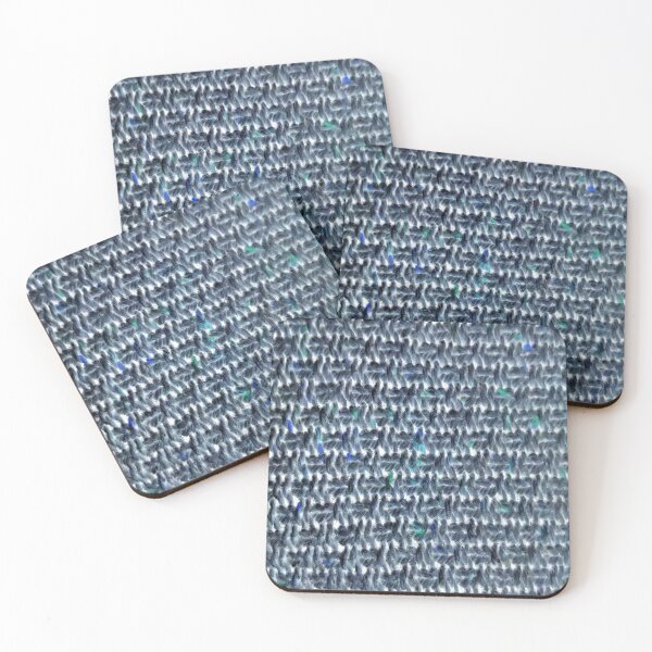 Aperçu de l'œuvre Trompe L'oeil - Textile tricoté bleu et blanc créée et vendue par AlteredAtelier.