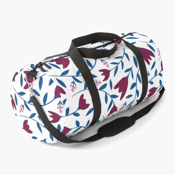 Item preview, Floral Dark Red Flower, Teal Leaves and Pink Flowers with White Background designed and sold by Kashabu.