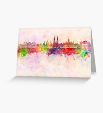 Skyline von Wien V2 im Aquarellhintergrund Grußkarte