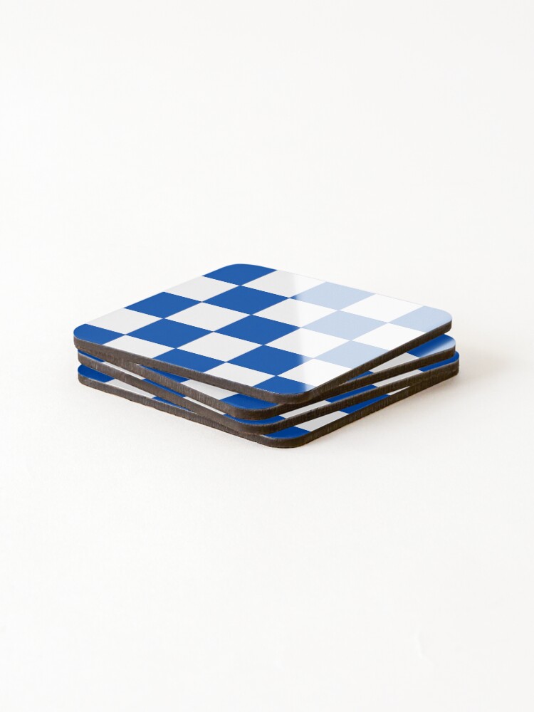 Thumbnail 4 of 5, Coasters (Set of 4), Blue Check Pattern designed and sold by ModkMerch.
