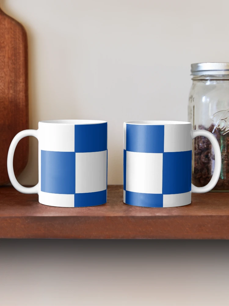 Thumbnail 2 of 6, Coffee Mug, Blue Check Pattern designed and sold by ModkMerch.