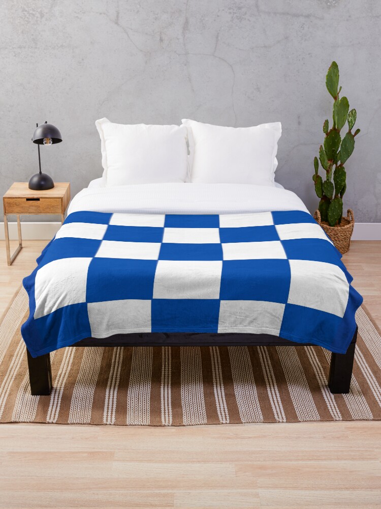 Thumbnail 1 of 6, Throw Blanket, Blue Check Pattern designed and sold by ModkMerch.