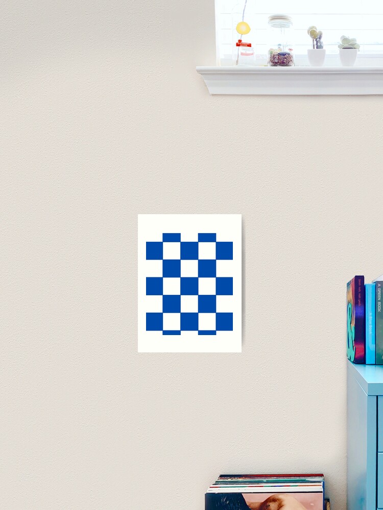 Thumbnail 2 of 3, Art Print, Blue Check Pattern designed and sold by ModkMerch.