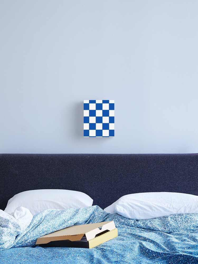 Thumbnail 2 of 3, Canvas Print, Blue Check Pattern designed and sold by ModkMerch.
