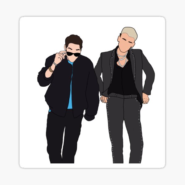 Pete Davidson And Mgk Sticker By Laurenpagliccia Redbubble