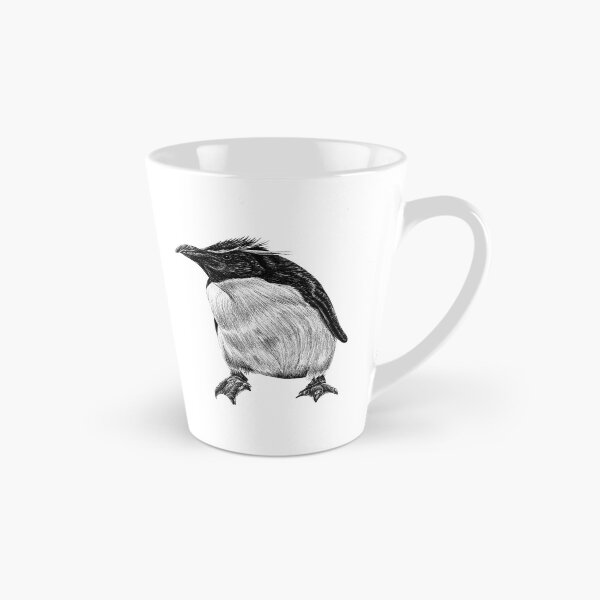 Item preview, Rockhopper penguin - black and white animal illustration bird designed and sold by LorenDowding.