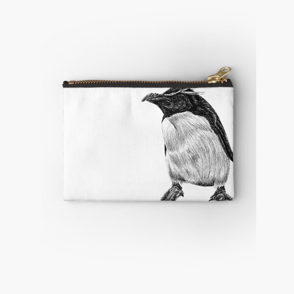 Item preview, Rockhopper penguin - black and white animal illustration bird designed and sold by LorenDowding.