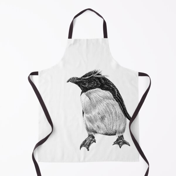 Item preview, Rockhopper penguin - black and white animal illustration bird designed and sold by LorenDowding.