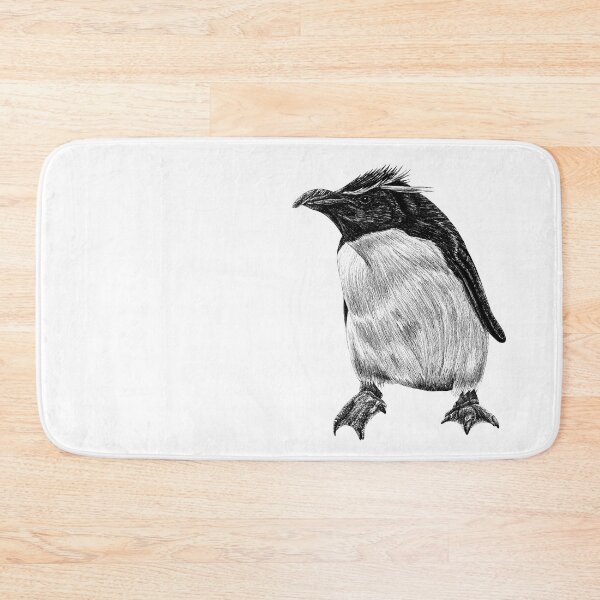Item preview, Rockhopper penguin - black and white animal illustration bird designed and sold by LorenDowding.