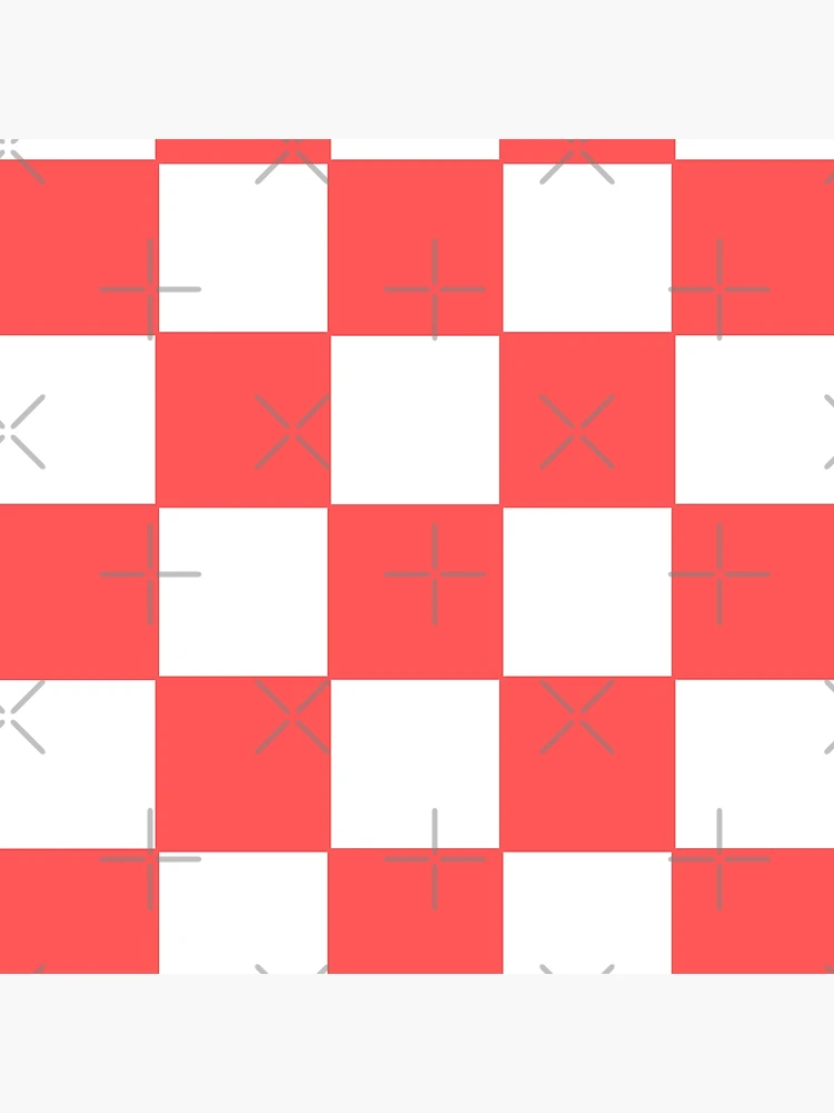 Thumbnail 4 of 4, Clock, Coral Red Check Pattern designed and sold by ModkMerch.