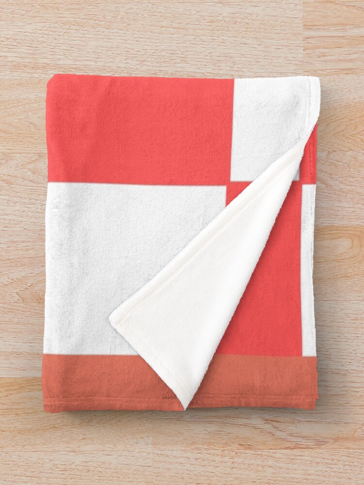 Thumbnail 3 of 6, Throw Blanket, Coral Red Check Pattern designed and sold by ModkMerch.