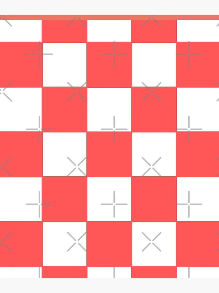 Thumbnail 3 of 3, Poster, Coral Red Check Pattern designed and sold by ModkMerch.