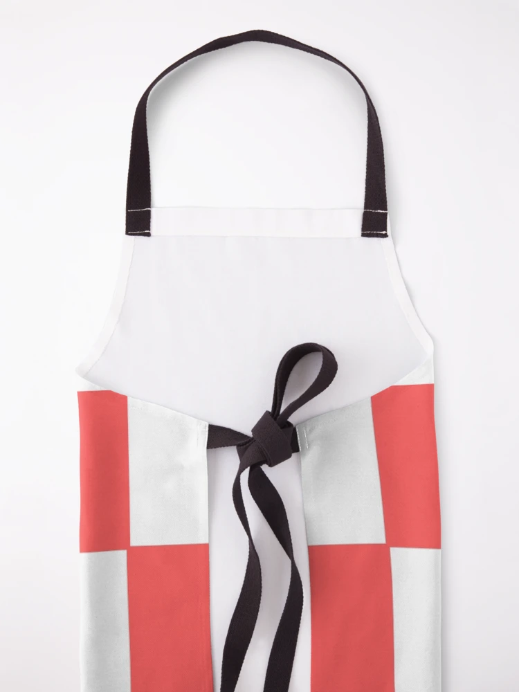 Thumbnail 5 of 6, Apron, Coral Red Check Pattern designed and sold by ModkMerch.