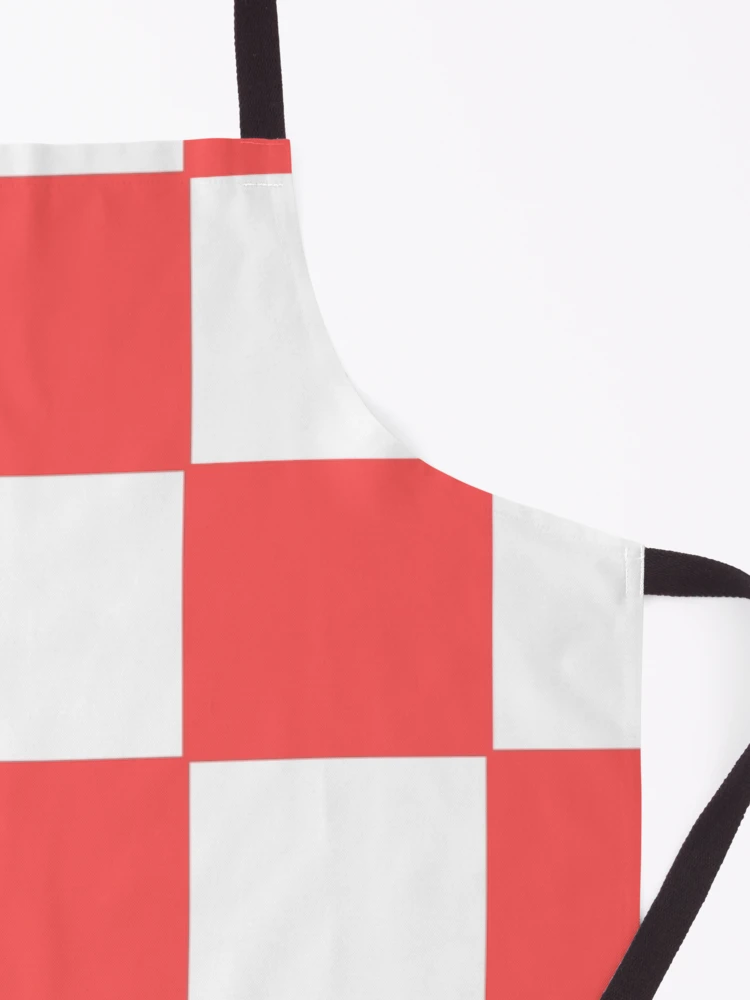Thumbnail 3 of 6, Apron, Coral Red Check Pattern designed and sold by ModkMerch.