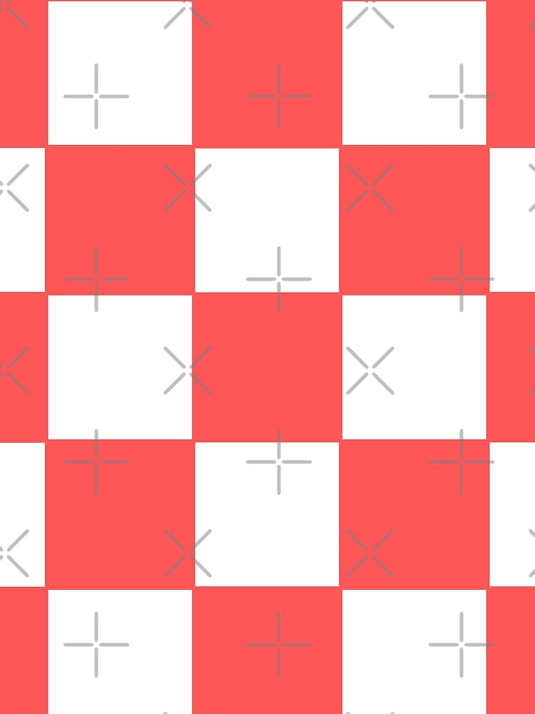Thumbnail 3 of 3, Scarf, Coral Red Check Pattern designed and sold by ModkMerch.