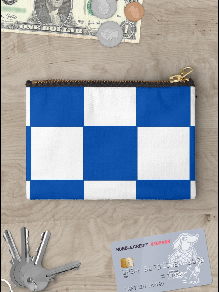 Thumbnail 3 of 4, Zipper Pouch, Blue Check Pattern designed and sold by ModkMerch.