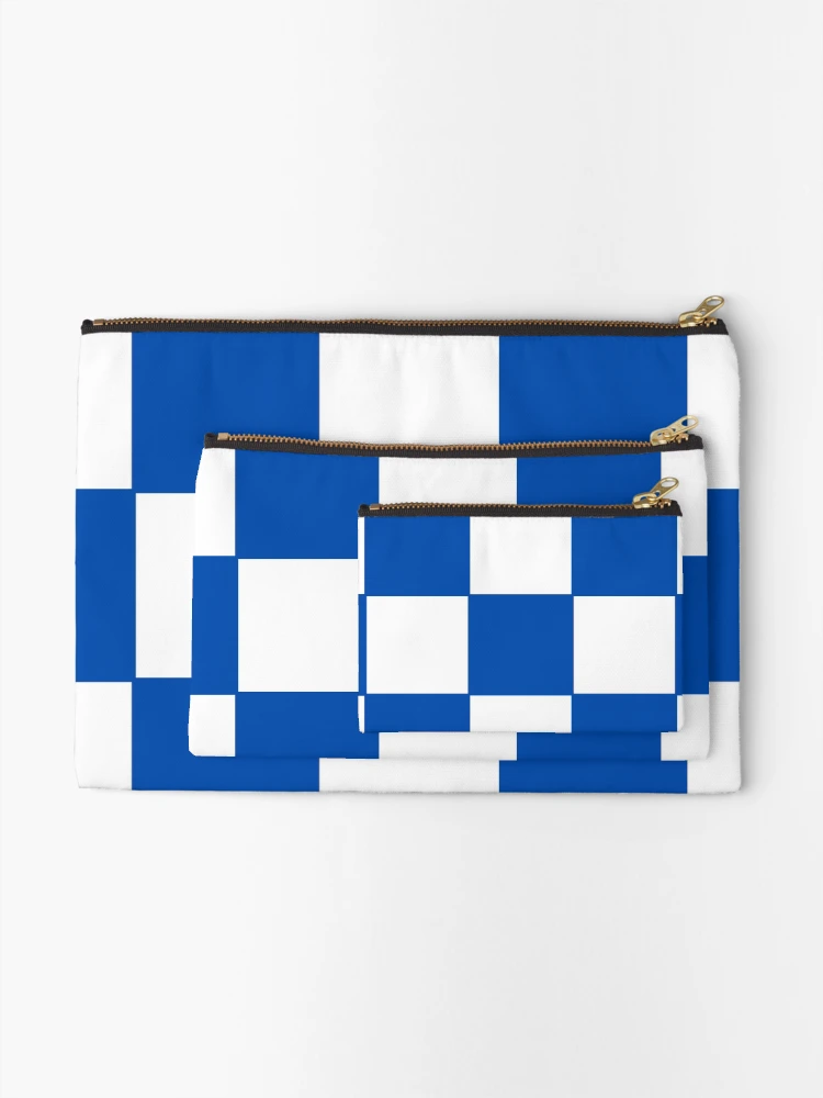 Thumbnail 2 of 4, Zipper Pouch, Blue Check Pattern designed and sold by ModkMerch.