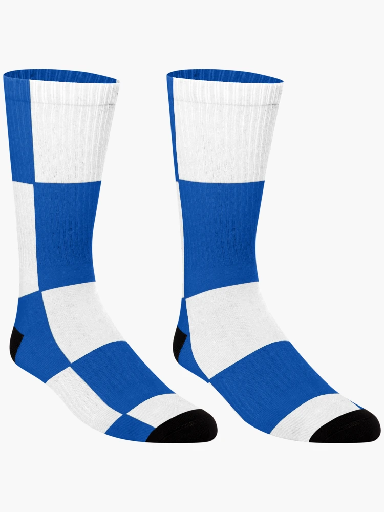 Thumbnail 3 of 5, Socks, Blue Check Pattern designed and sold by ModkMerch.
