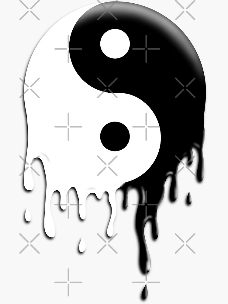 "Paint Drip YinYang" Sticker by GWizCreationz Redbubble