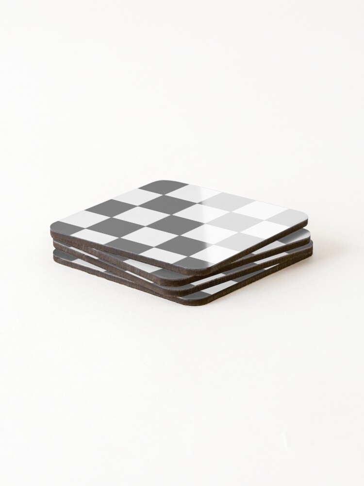 Thumbnail 4 of 5, Coasters (Set of 4), Gray Check Pattern designed and sold by ModkMerch.