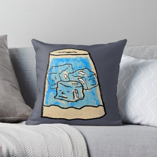 Upside Down Ice Water Throw Pillow
