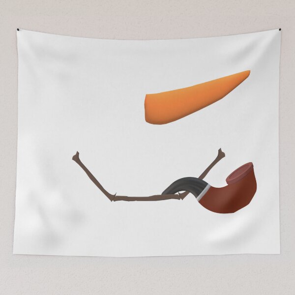 Item preview, Smiling Snowman Face with Carrot Nose, Pipe and Twig Mouth designed and sold by ArtByLM.