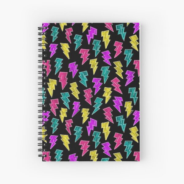 Neon Lightning Bolts  Spiral Notebook