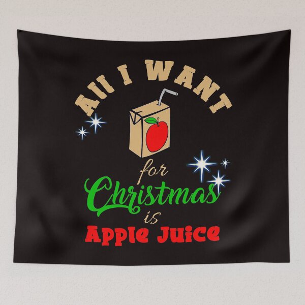 Item preview, All I Want For Christmas Is Apple Juice - Funny Apple Juice and Christmas Stars Gift Ideas designed and sold by leo121687.