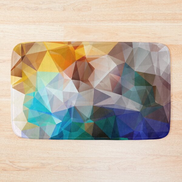 Item preview, Abstract background of triangles polygon print. Bright design colors designed and sold by fuzzyfox.