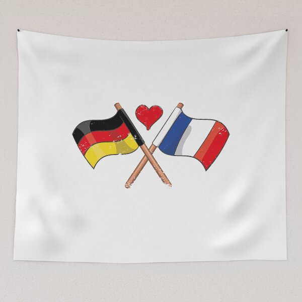 Item preview, I Love France Germany Flag Heart Banner Gift Idea designed and sold by teeseeds.
