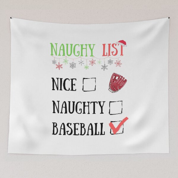 Item preview, NIce Naughty Basebal Christmas Pajama designed and sold by Sutra-Lotus-Co.