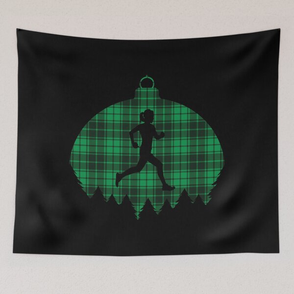 Item preview, Green Flannel Christmas Ornament - Woman Runner designed and sold by HeatherPore.
