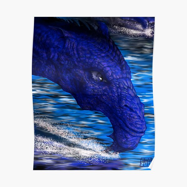 Poster Blauer Drache Redbubble