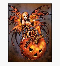 Fairy of Halloween Pumpkin Photographic Print