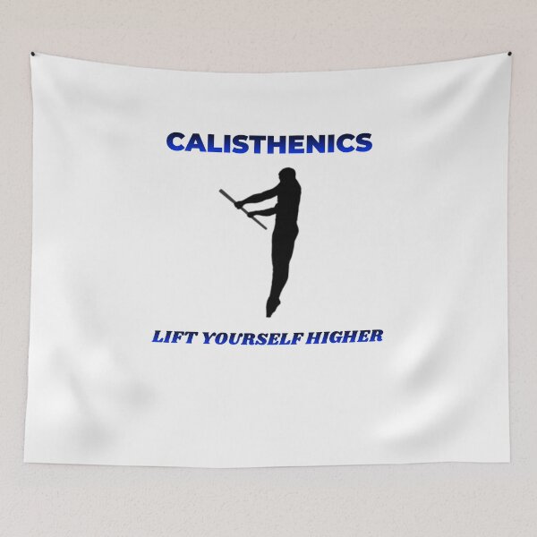 Item preview, Calisthenics Lift Yourself Higher Fitness and Crossfit tee designed and sold by SacredsDesigns.