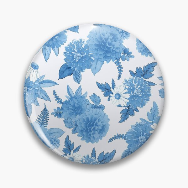Item preview, Acuarela azul clásica Dalia y estampado de flores de la margarita; Botánico, Naturaleza, Flores, Hojas designed and sold by KearonAlexandra.